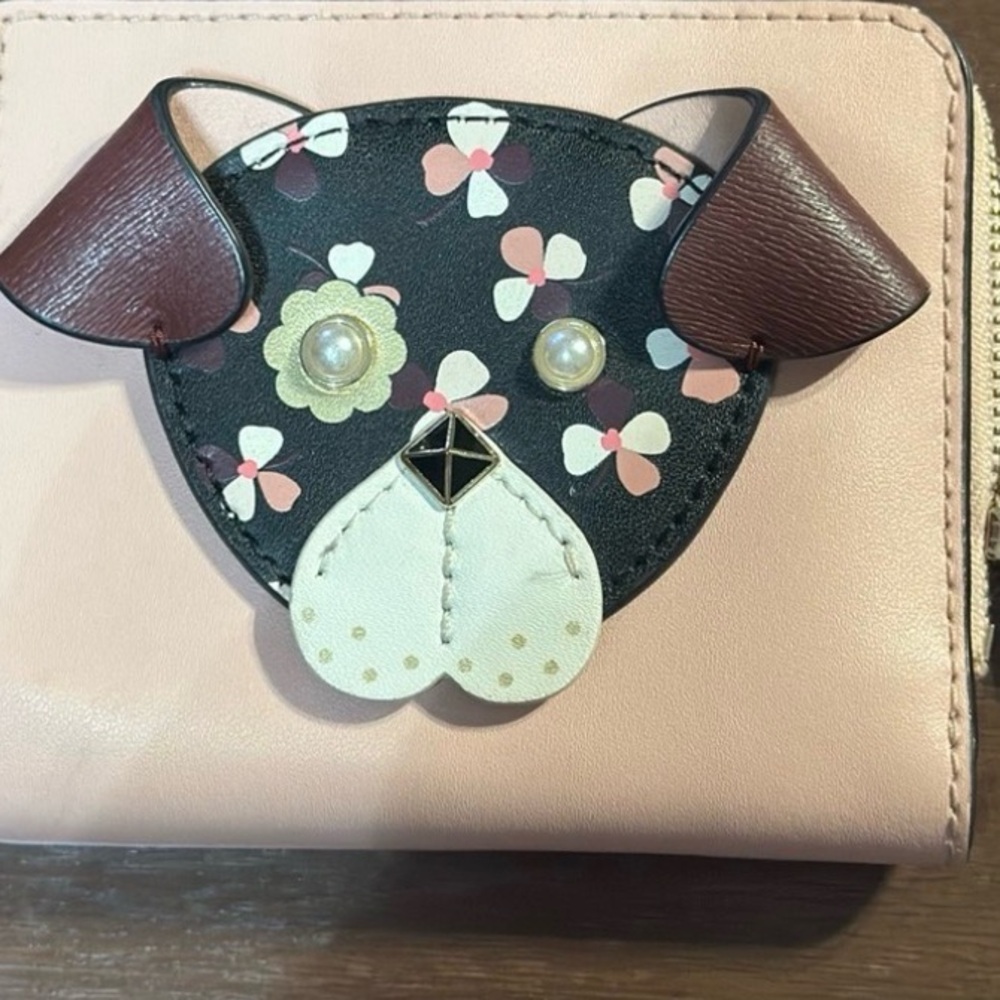Kate Spade Cherrywood small l zip bifold wallet in floral pup
